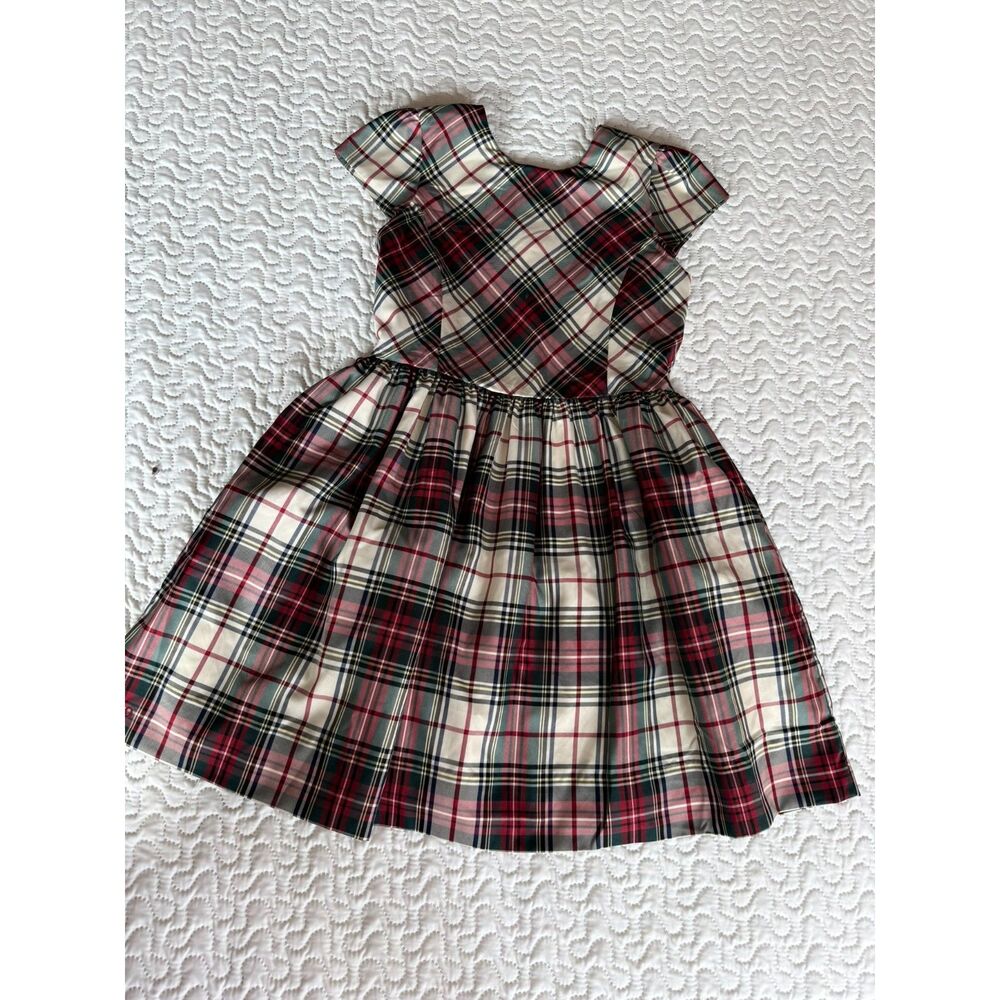 Polo Ralph Lauren Girls 12 Plaid Taffeta Dress Cap Sleeve Christmas Preppy Party